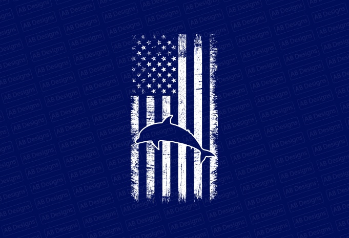 American dolphin flag, USA flag, United state flag, USA trump flag T-Shirt Design