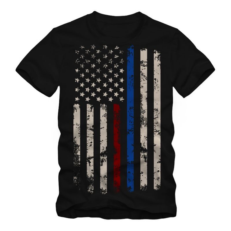 Red and blue line flag vector t shirt design