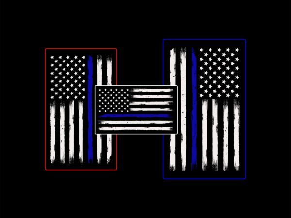 Thin blue line american flag t shirt