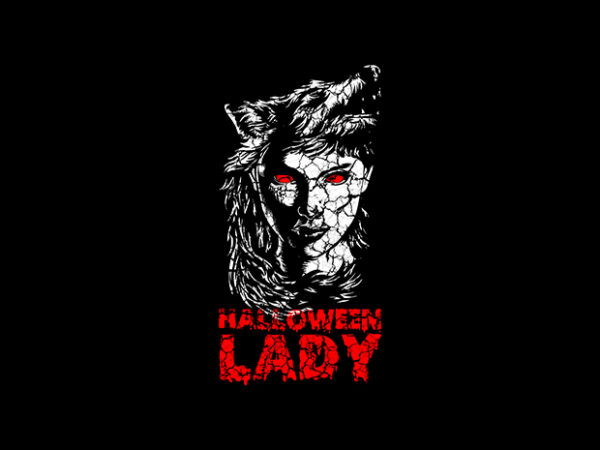 Halloween lady t-shirt design