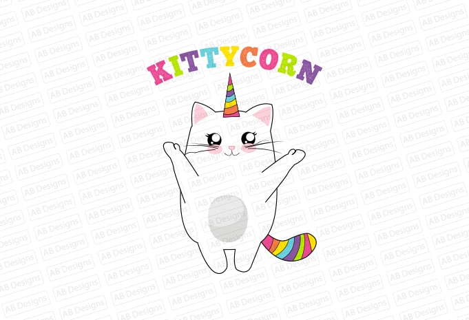 Cat, Kittycorn, Kitty Cat T-Shirt Design