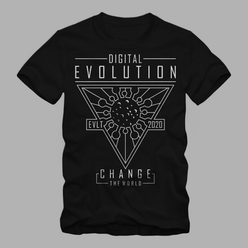 Corona digital evolution design t shirt vector template