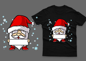 santa claus with blank paper 100% vector AI, Eps, Svg, Png Transparent background