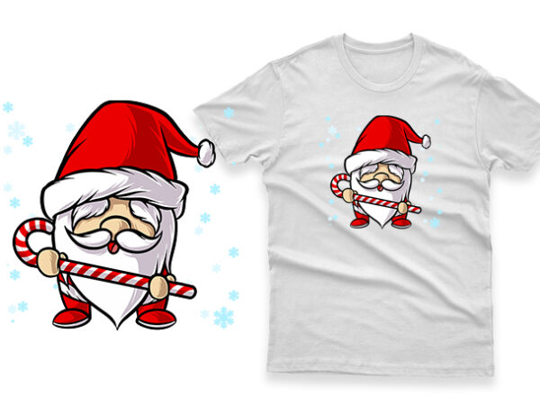 Santa claus with candy 100% vector ai, eps, svg, png transparent background