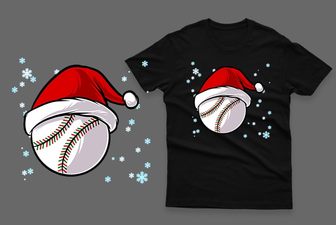 Baseball christmas 100% vector ai, eps, svg, png transparent background