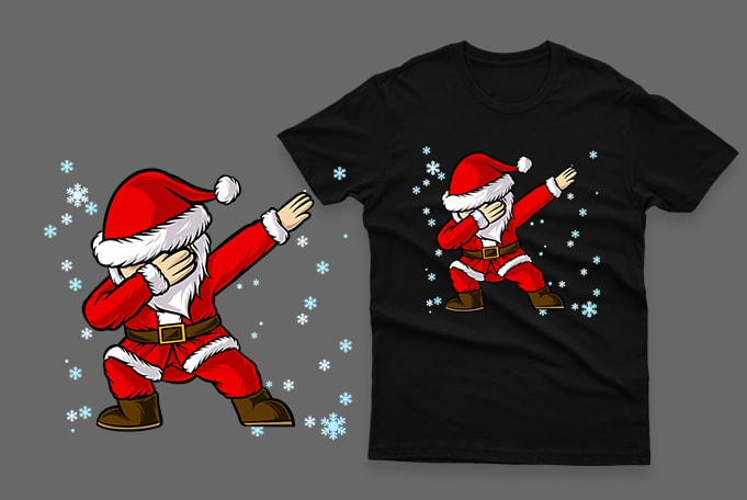 santa claus dab hand drawn 100% vector ai, eps, svg, png transparent background