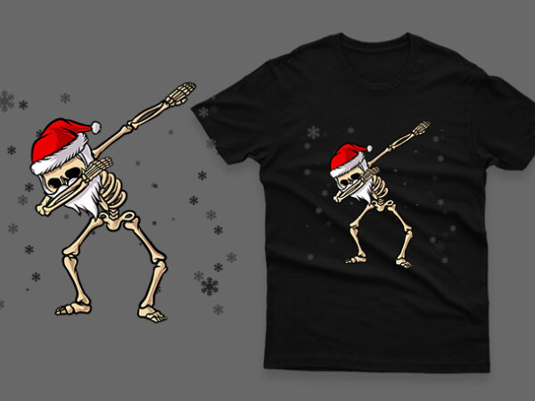 Santa claus skeleton dab hand drawn 100% vector ai, eps, svg, png transparent background