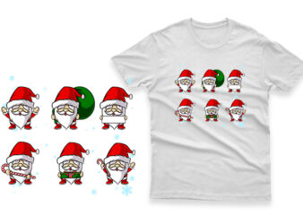 santa claus hand drawn 100% vector ai, eps, svg, png transparent background