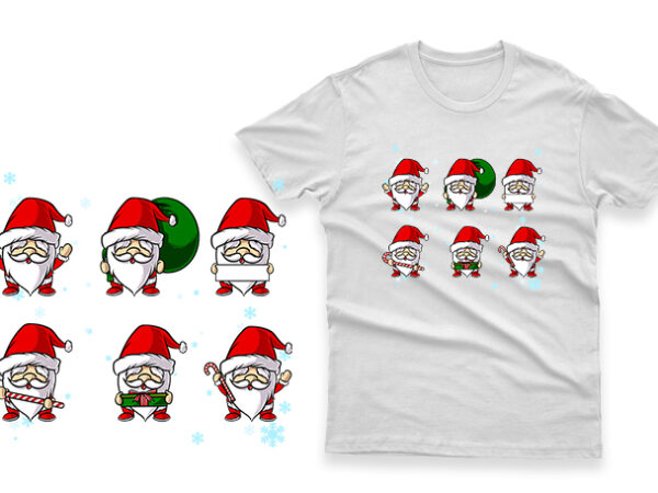 Santa claus hand drawn 100% vector ai, eps, svg, png transparent background