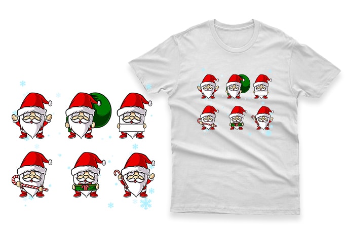 santa claus hand drawn 100% vector ai, eps, svg, png transparent background