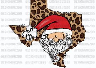 Leopard Texas Map Christmas SVG
