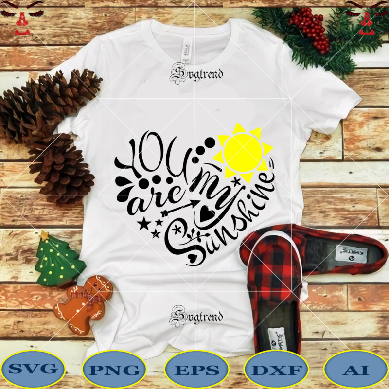 You are my sunshine Svg, You are my sunshine vector, Monograms with flowers and sun to form a heart Svg, Monograms with flowers and sun to form a heart vector,