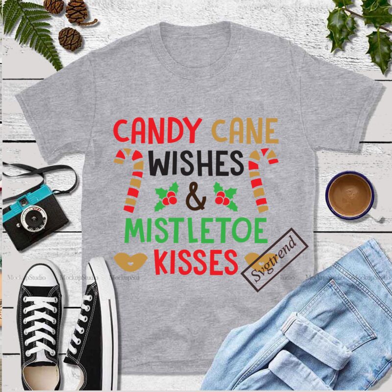 Candy cane wishes and mistletoe kisses Svg, Mistletoe kisses Svg, Merry christmas, Christmas 2020, Christmas logo, Funny christmas svg, Christmas, Christmas vector