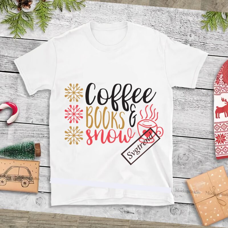 Christmas has coffee and snow books vector, Coffee and books snow vector, Coffee and books snow logo, Merry christmas, Christmas 2020, Christmas logo, Funny christmas svg, Christmas, Christmas vector