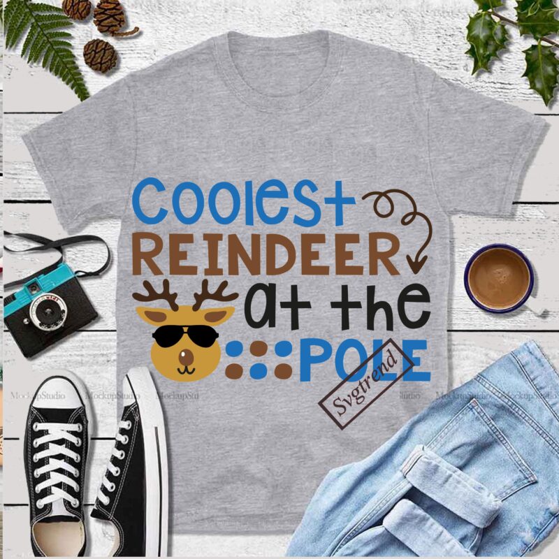 Coolest Reindeer At The Pole vector, Coolest Reindeer At The Pole Svg, Reindeer Svg, Reindeer vector, Santa vector, Merry Christmas, Christmas 2020, Christmas logo, Funny Christmas Svg, Christmas, Christmas vector