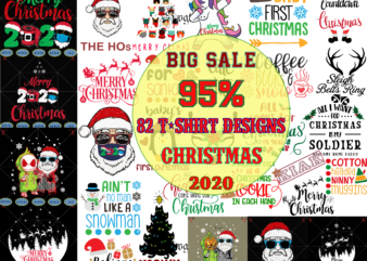 82 Christmas T shirt designs bundles Svg, Bundles christmas Svg, Merry Christmas Svg, Christmas Svg, Merry Christmas, Santa in sunglasses wearing mask svg, Santa wearing mask Svg, Merry Christmas 2020