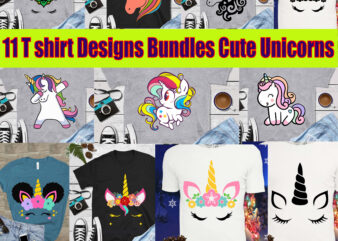 11 T-shirt designs bundles cute Unicorn vector, Bundles Unicorn vector, Cute Unicorn Svg, 11 t-shirt designs for Unicorn Svg, Unicorn Svg, Unicorn vector, Unicorn logo, Unicorn bundles vector, Unicorn head