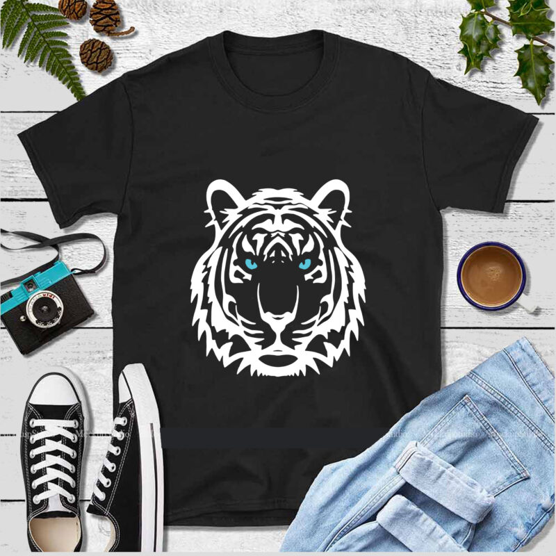 Tiger's face white Svg, Tiger Svg, Tiger vector, Tiger logo, Tiger png, Tiger face Svg, Tiger face vector, Tigers are wild beasts that need to be protected Svg, Wild animal,