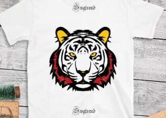 Tiger face white Svg, Tiger Svg, Tiger vector, Tiger logo, Tiger png, Tiger face Svg, Tiger face vector, Tigers are wild beasts that need to be protected Svg, Wild animal,