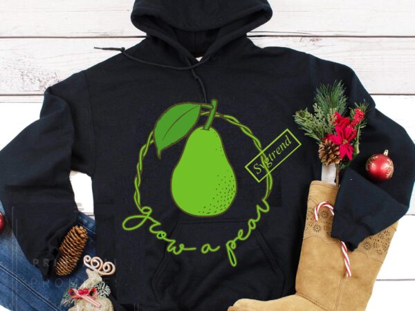 Grow a pear svg, grow a pear vector, grow a pear logo, fruit or gardening cutting file, home decor svg for silhouette and cricut
