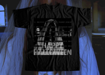Scary Halloween T-shirt design art for sale