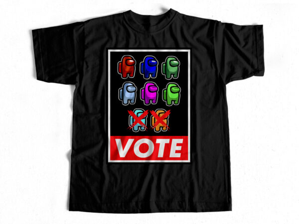 Vote – among us – t-shirt design – free hoodie mockup