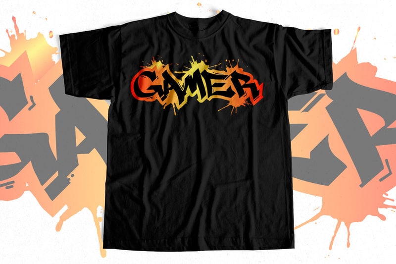 Gamer Graffiti Design for t-shirts - Buy t-shirt designs