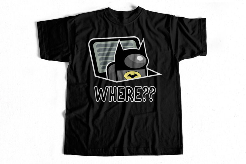 Among Us Batman Parody Design – T-shirt design for commercial Use in Printed Format