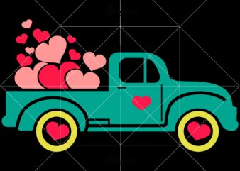 Truck love vector, Truck love logo, Truck love Svg, Truck Love Valentine Svg, Truck Svg, Truck Love Valentine vector, Truck vector, Valentine vector, Valentine Day Svg, Heart of love Svg,