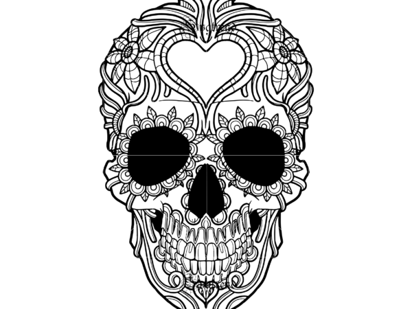Download Skull with flower vector, Sugar Skull Svg, Skull Svg ...