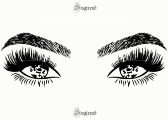 Eyes Svg, Eyes vector, Sexy eyes vector, Sexy eyes Svg, Womans Sexy Makeup Svg, Eyelashes Girl SVG, Makeup SVG, Hand Drawn Art, Hand Drawn, Eyebrow Silhouette png eps svg dxf