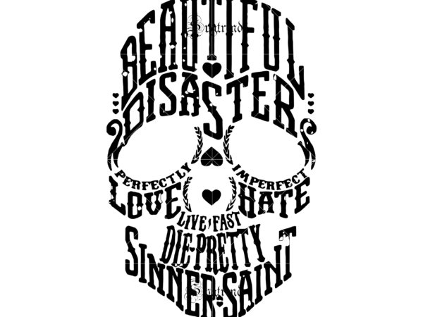 Beautiful disaster skull svg, beautiful disaster skull vecotr, sugar skull svg, skull svg, skull vector, skull logo, sugar skull vector, sugar skull logo, skull with flower svg, skull tattoos svg,