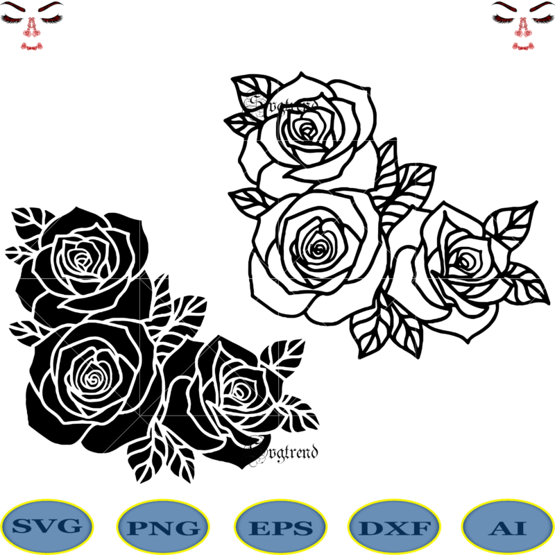 2 bundles t shirt designs roses vector, Roses vector, roses logo