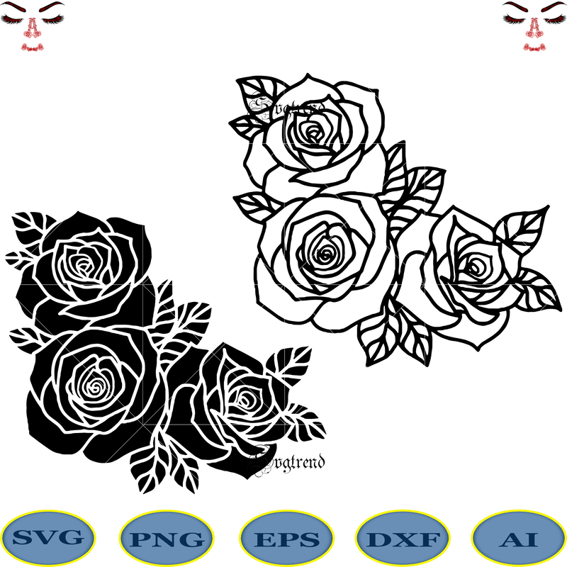 Download 2 bundles t shirt designs roses vector, Roses vector, roses logo, Roses vine Flower SVG, Rose ...
