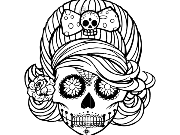 Halloween, sugar skull svg, sugar skull vector, sugar skull logo, skull logo, skull png, skull svg, skull vector, sugar skull art vector, skull with flower svg, sugar skull with flower