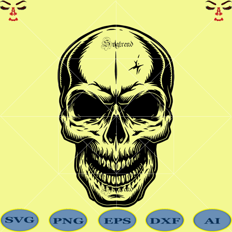 Human Skull Illustration, Halloween, Sugar Skull Svg, Sugar Skull vector, Sugar Skull logo, Skull logo, Skull Png, Skull Svg, Skull vector, Sugar skull art vector, Sugar Skull With Flower logo,