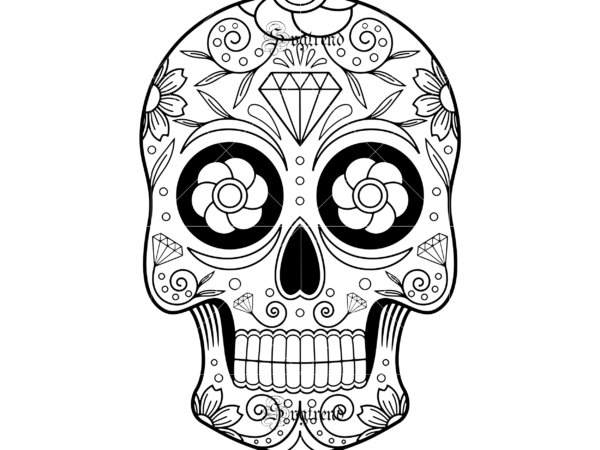 Halloween, sugar skull svg, sugar skull vector, sugar skull logo, skull logo, skull png, skull svg, skull vector, sugar skull art vector, sugar skull with flower logo, sugar skull with