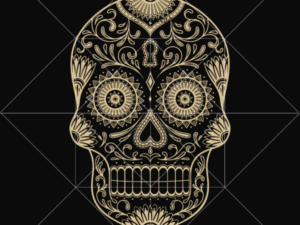 Sugar skull svg, sugar skull art vector, skull png, skull svg, skull vector, skull logo, day of the dead svg, halloween svg, calavera svg, mandala skull, mexican skull svg