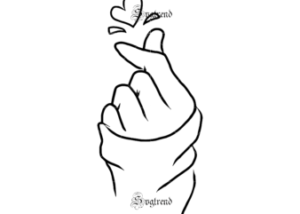 Hand heart symbol of Love Svg, Hand heart symbol of Love vector, heart vector, I love you heart sign language file, svg, ai, dxf, eps, png digital download, instant download