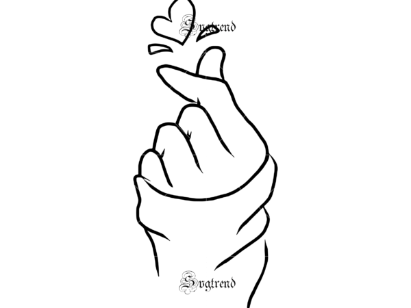 Hand heart symbol of love svg, hand heart symbol of love vector, heart vector, i love you heart sign language file, svg, ai, dxf, eps, png digital download, instant download