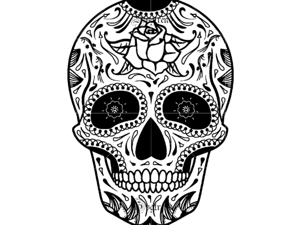 Halloween, sugar skull svg, sugar skull vector, sugar skull logo, skull logo, skull png, skull svg, skull vector, sugar skull art vector, sugar skull with flower logo, sugar skull with