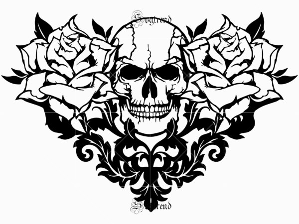Halloween, skull with roses vector, sugar skull svg, sugar skull vector, sugar skull logo, skull logo, skull png, skull svg, skull vector, sugar skull art vector, sugar skull with flower