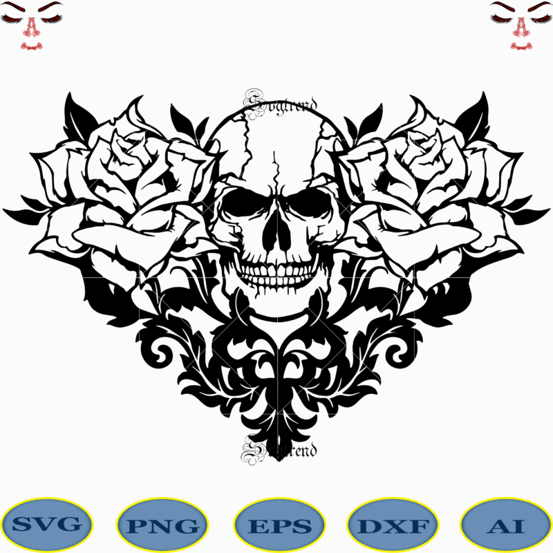 Halloween, Skull with roses vector, Sugar Skull Svg, Sugar Skull vector, Sugar Skull logo, Skull logo, Skull Png, Skull Svg, Skull vector, Sugar skull art vector, Sugar Skull With Flower