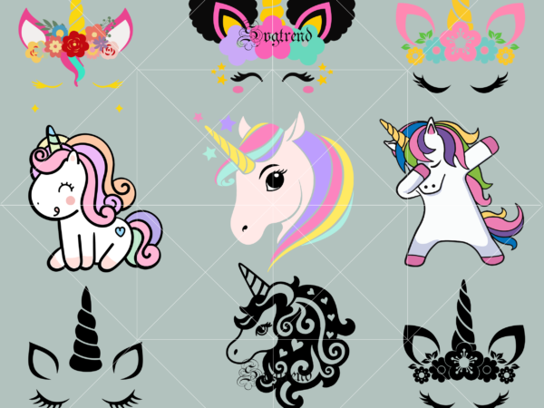 9 t shirt designs bundles cute unicorn vector, unicorn svg 9 bundles, cute unicorn svg