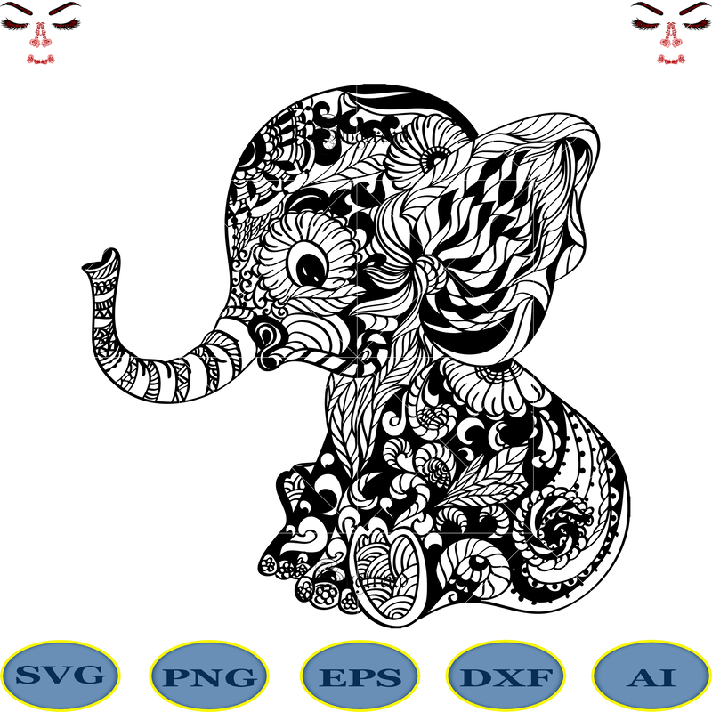 Download 2 Bundles of Elephants Svg, Baby Elephant Mandala vector ...