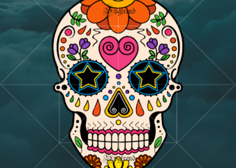 Halloween, Sugar Skull Svg, Sugar Skull vector, Sugar Skull logo, Skull logo, Skull Png, Skull Svg, Skull vector, Sugar skull art vector, Sugar Skull With Flower logo, Sugar skull with