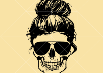 Halloween, All black messy bun skull One piece vector, Sugar Skull Svg, Sugar Skull vector, Sugar Skull logo, Skull logo, Skull Png, Skull Svg, Skull vector, Sugar skull art vector,