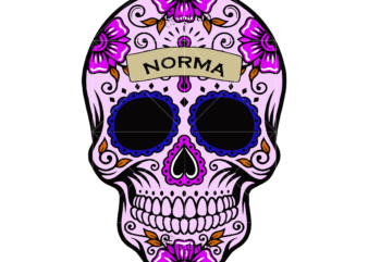 Norma Sugar Skull vector, NORMAL skull vector, Skull with flower vector, Sugar Skull Svg, Skull Svg, Skull vector, Sugar skull art vector, Skull with flower Svg, Skull Tattoos Svg, Halloween,