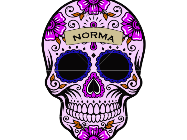 Norma sugar skull vector, normal skull vector, skull with flower vector, sugar skull svg, skull svg, skull vector, sugar skull art vector, skull with flower svg, skull tattoos svg, halloween,