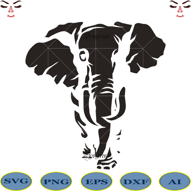 Elephant Pattern Svg, Elephant Svg, Elephant vector, Elephant logo, Elephant Art Svg, Elephant tattoo artist vector, Tattoo artist Svg